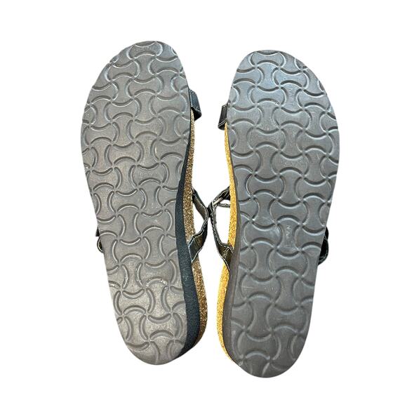 Naot Brown Metallic Rhinestone T-Strap Sandals Cork Footbed Size 40 9 - Picture 6 of 7